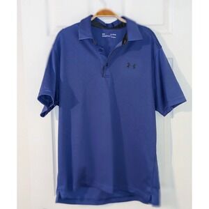 Under Armour HeatGear Polo Shirt Athletic Training Golf Blue XL‎